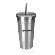 Стакан металлический с соломинкой Nisus N.SS-035