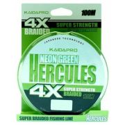 Плетеный шнур KAIDA HERCULES NEON GREEN 4X 100м 0,20